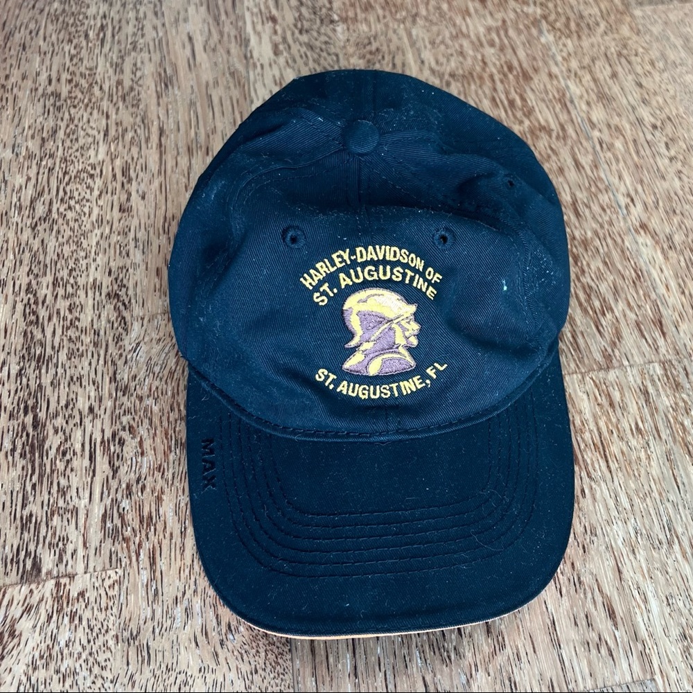 Harley Davidson Motorcycles Dad Hat Cap Black St. Augustine Florida Embroidered